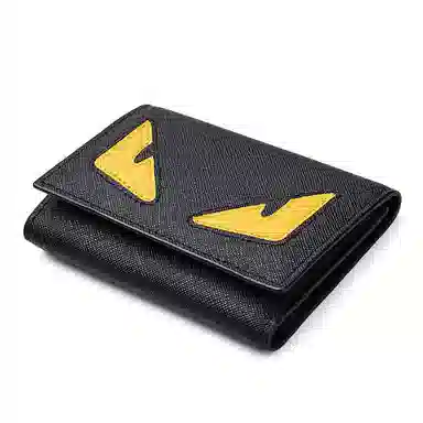 波斯丹顿 小怪兽可爱造型 牛皮 多功能按钮锁匙包卡包匙包 男女同款情侣款 黑色