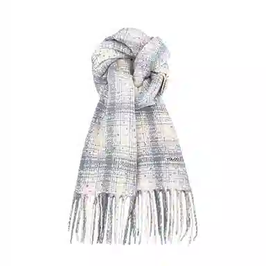 雅鹿 秋冬季超显白彩虹豆保暖加厚显白流苏披肩户外防寒护颈韩系氛围感学院风学生毛绒围脖 聚酯纤维 绒线围巾 男女同款情侣款 礼盒装