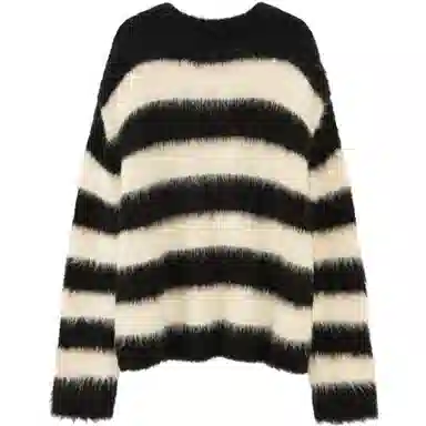 CHUU Sweater Black White Stripes