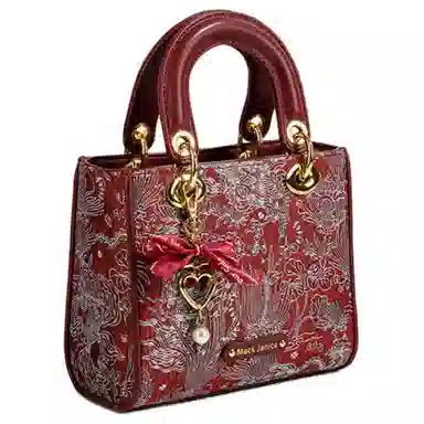 MACKJANICE Embroidered Red Handbag