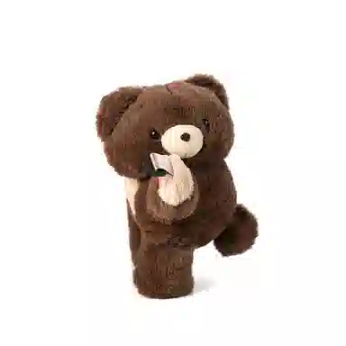 维尼奥 创意造型小熊猫软乎乎不掉毛不掉色 毛绒 双肩包 女款 棕咖色