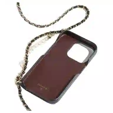 CHANEL 24P Spring Summer Lambskin Chain Bag Black