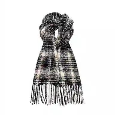 雅鹿 秋冬季超显白彩虹豆保暖加厚显白流苏披肩户外防寒护颈韩系氛围感学院风学生毛绒围脖 聚酯纤维 绒线围巾 男女同款情侣款 礼盒装