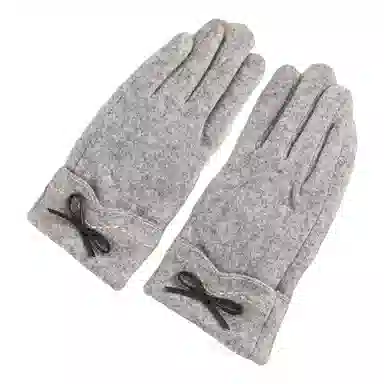 上海故事 可爱时尚加绒骑行骑车保暖百搭防寒 涤纶 绒线手套 女款