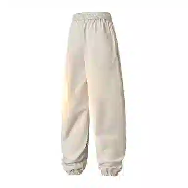 兰缪 基础款纯色宽松系带直筒垂感日常户外运动穿搭休闲裤 男女同款