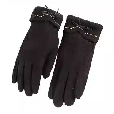 上海故事 可爱时尚加绒骑行骑车保暖百搭防寒 涤纶 绒线手套 女款