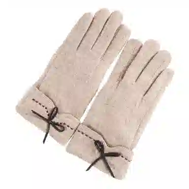 上海故事 可爱时尚加绒骑行骑车保暖百搭防寒 涤纶 绒线手套 女款