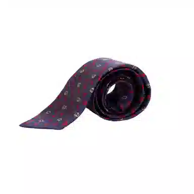 GUCCI Silk Tie Deep Blue/Red