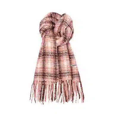 雅鹿 秋冬季超显白彩虹豆保暖加厚显白流苏披肩户外防寒护颈韩系氛围感学院风学生毛绒围脖 聚酯纤维 绒线围巾 男女同款情侣款 礼盒装