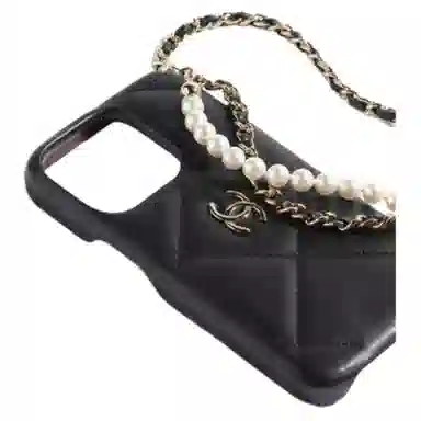 CHANEL 24P Spring Summer Lambskin Chain Bag Black