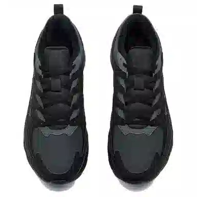 特步 时尚舒适防滑包裹性轻便 低帮 休闲跑步鞋 男款 黑灰