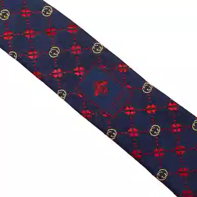 GUCCI Silk Tie Deep Blue/Red