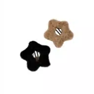 水中玉 五角星毛绒可爱发卡秋冬夹子前额侧边碎发刘海夹头饰 合金 发夹 女款