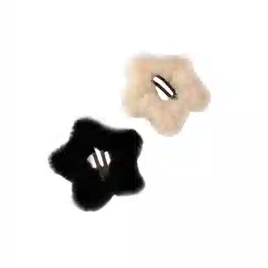 水中玉 五角星毛绒可爱发卡秋冬夹子前额侧边碎发刘海夹头饰 合金 发夹 女款