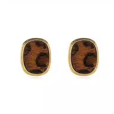 韵系 高级感豹纹四叶草 铜镀金 耳环 女款