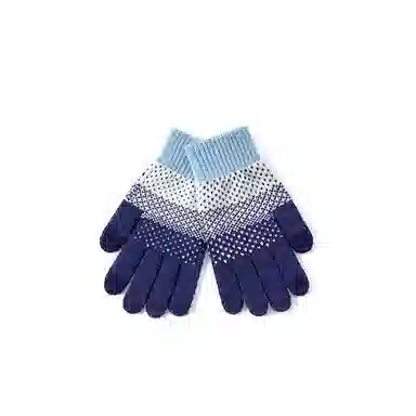 浪莎 触屏手套男女情侣款冬季加绒加厚保暖毛线针织学生五指可爱骑行分指护手套 锦纶 绒线手套 男女同款情侣款