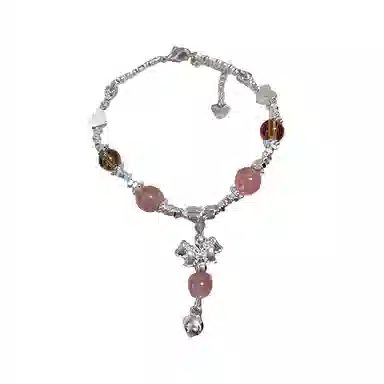 大唐国鼎 碎银子蝴蝶 学院风 小众设计  时尚简约 有钱花 柔美 好运 猫眼石 手链 女款