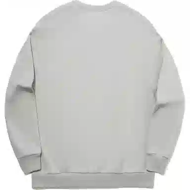 中国李宁 印花字母圆领舒适透气加绒保暖宽松卫衣 男女同款 月表灰