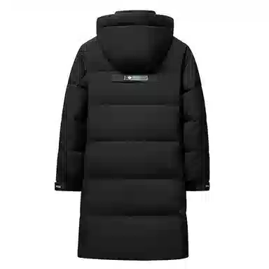 鸭鸭 中长款过膝时尚连帽加厚保暖羽绒服 男女同款