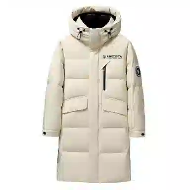 鸭鸭 中长款过膝时尚连帽加厚保暖羽绒服 男女同款