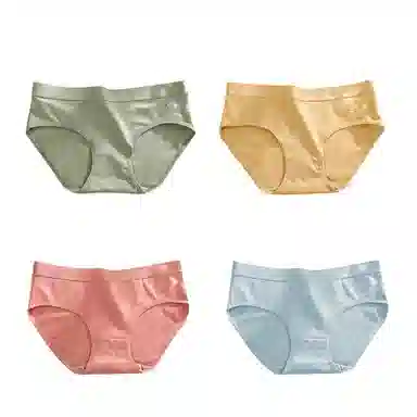 棉基因 舒适柔软亲肤简约透气抑菌裆中腰高弹三角内裤 女款 组合装