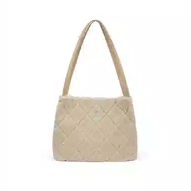 红蜻蜓 简约慵懒休闲羊羔毛 超细纤维合成革 手提包单肩包 女款 咖啡色/奶茶色