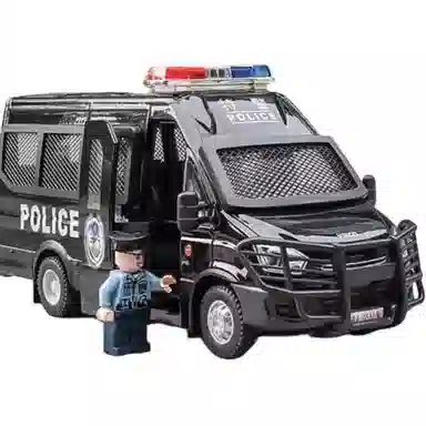 卡威 依维柯特警 合金警车 成品模型