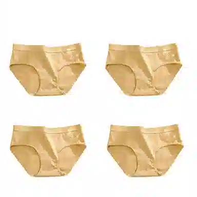 棉基因 舒适柔软亲肤简约透气抑菌裆中腰高弹三角内裤 女款 组合装