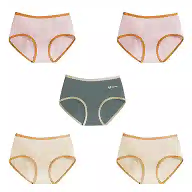 棉基因 舒适简约柔软亲肤透气抑菌裆中腰高弹三角内裤 女款 组合装