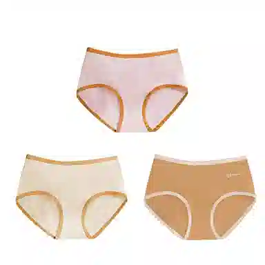 棉基因 舒适简约柔软亲肤透气抑菌裆中腰高弹三角内裤 女款 组合装