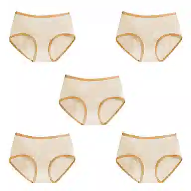 棉基因 舒适简约柔软亲肤透气抑菌裆中腰高弹三角内裤 女款 组合装