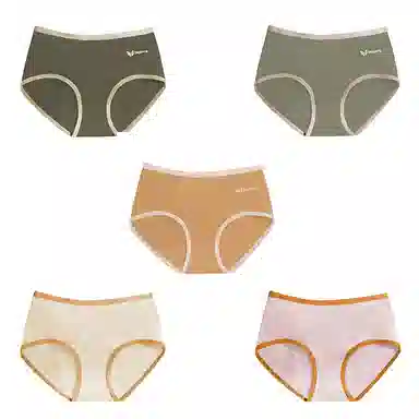 棉基因 舒适简约柔软亲肤透气抑菌裆中腰高弹三角内裤 女款 组合装