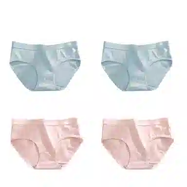 棉基因 舒适柔软亲肤简约透气抑菌裆中腰高弹三角内裤 女款 组合装