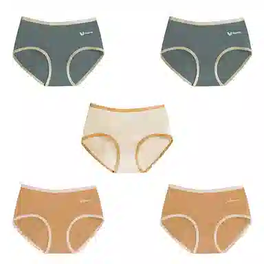 棉基因 舒适简约柔软亲肤透气抑菌裆中腰高弹三角内裤 女款 组合装