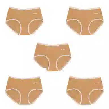 棉基因 舒适简约柔软亲肤透气抑菌裆中腰高弹三角内裤 女款 组合装