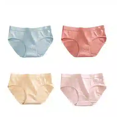 棉基因 舒适柔软亲肤简约透气抑菌裆中腰高弹三角内裤 女款 组合装