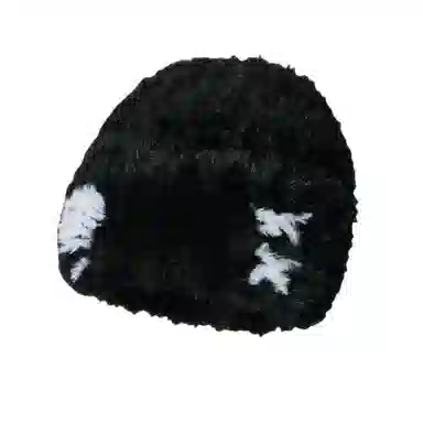 北极绒 韩系爱心大版毛绒冬季休闲百搭加厚保暖包头帽毛茸茸亲肤 聚酯纤维 绒线帽 男女同款情侣款