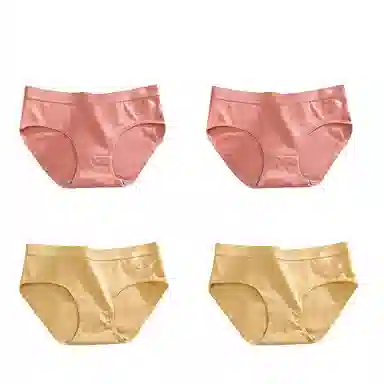 棉基因 舒适柔软亲肤简约透气抑菌裆中腰高弹三角内裤 女款 组合装