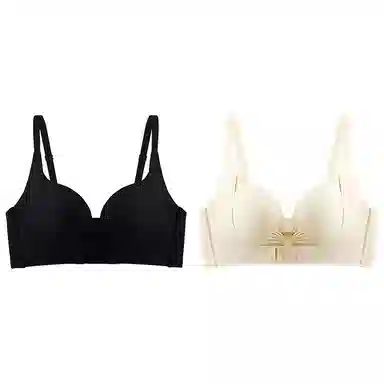 二三二三 聚拢手掌杯收副乳防下垂无痕无钢圈性感文胸 女款 酒红色