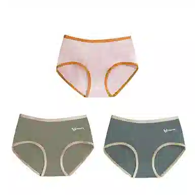 棉基因 舒适简约柔软亲肤透气抑菌裆中腰高弹三角内裤 女款 组合装
