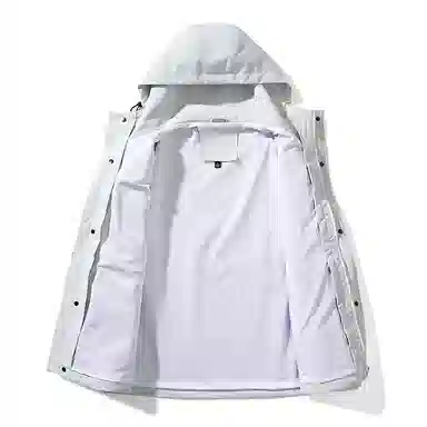 雅鹿 工装山系户外大口袋连帽纯色拉链休闲宽松潮流时尚三合一保暖简约户外防风羽绒服 男女同款