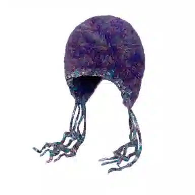 北极绒 韩版多巴胺撞色毛绒护耳帽秋冬防寒保暖百搭流苏雷锋帽手工编织 羊毛混纺 绒线帽 男女同款情侣款