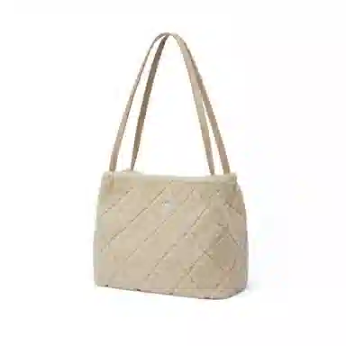 红蜻蜓 简约慵懒休闲羊羔毛 超细纤维合成革 手提包单肩包 女款 咖啡色/奶茶色