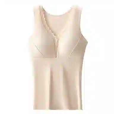 桔内 可外穿打底一体式固定罩杯磨毛保暖上装 女款