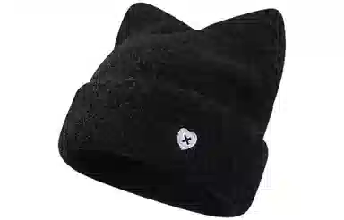 优幽兰 时尚百搭高级感加绒加厚毛绒帽韩系甜美可爱大头围显脸小毛线针织帽日系休闲简约纯色护耳保暖 聚酯纤维 绒线帽 女款