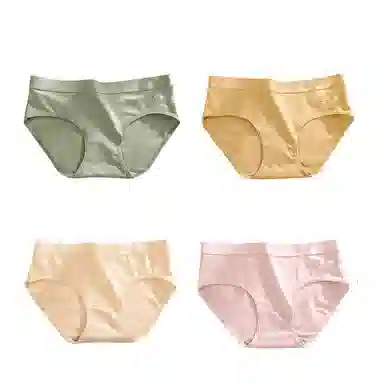 棉基因 舒适柔软亲肤简约透气抑菌裆中腰高弹三角内裤 女款 组合装