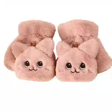 梦特娇 冬季韩版可爱加绒加厚学生户外防寒保暖翻盖骑行 涤纶 绒线手套 女款