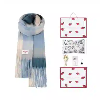 白卷 限定款马卡龙色保暖加厚 绒线围巾 女款