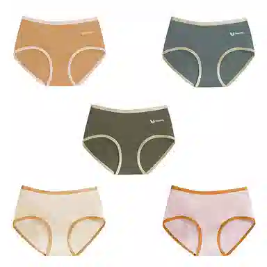 棉基因 亲肤透气简约舒适柔软抑菌裆中腰高弹贴身三角内裤 女款 组合装