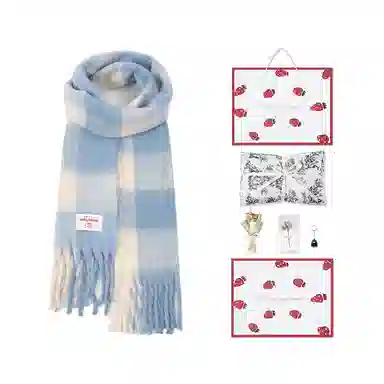 白卷 限定款马卡龙色保暖加厚 绒线围巾 女款